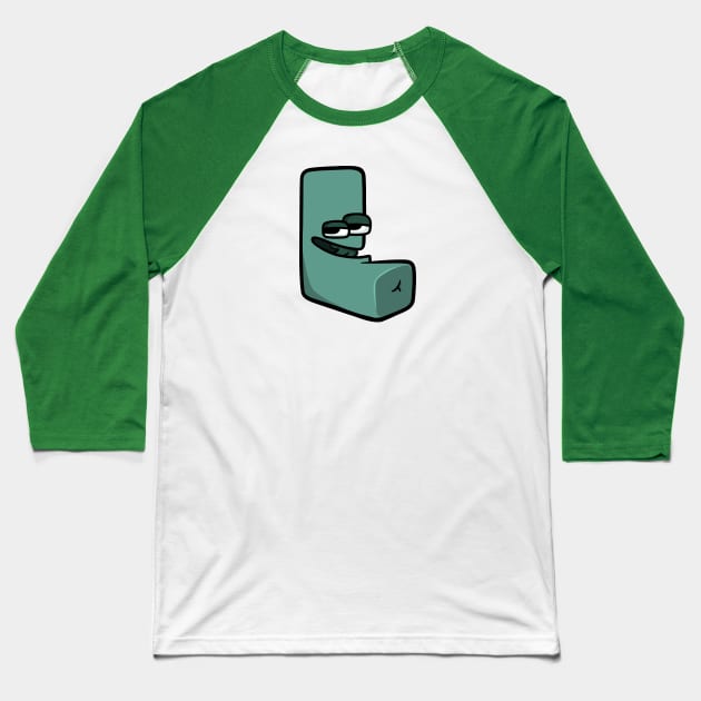 L | Alphabet Lore Baseball T-Shirt by Mike Salcedo